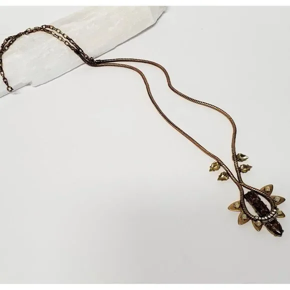 Stella & Dot Soliel Necklace Jewelry Gold Tone Crystal Rhinestones Neutral *note - Picture 8 of 10